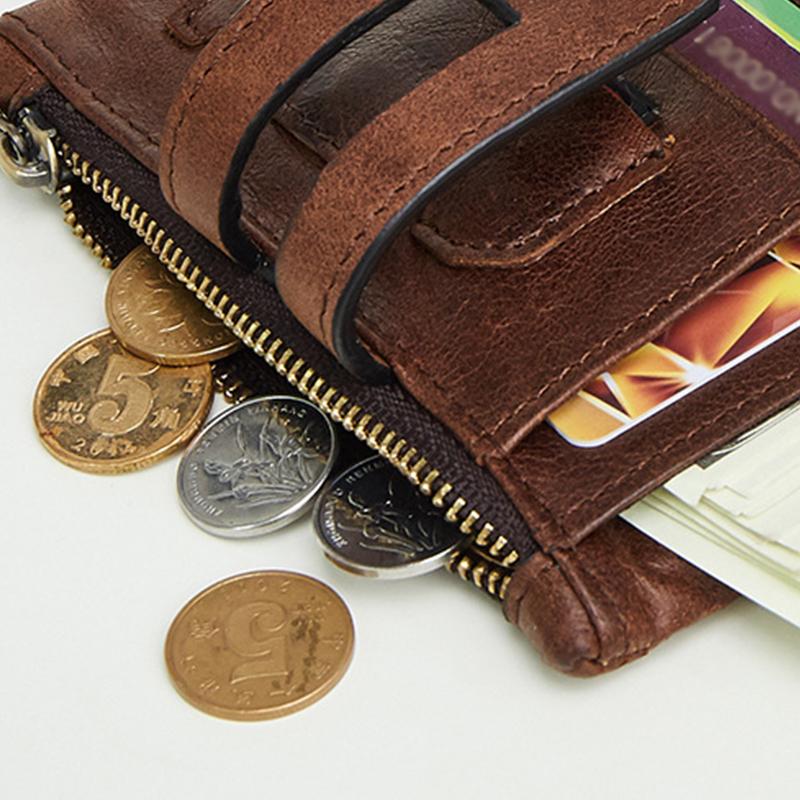 Men's RFID Blocking Card Holder Double Zip Wallet