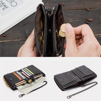 Casual RFID Multifunctional Wallet With Chain