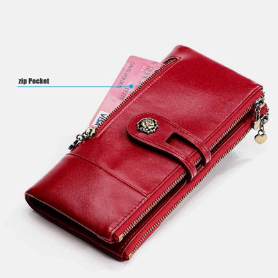 RFID Blocking Large Capacity Genuine Leather Vintage Wallet