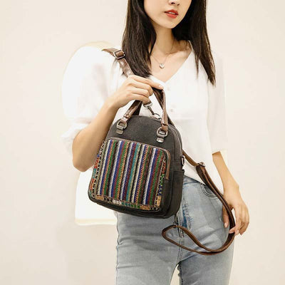 Multi-Carry Folk-Custom Bohemian Backpack