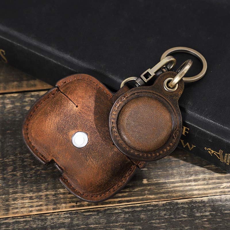 Airpods Pro Leather Case with Airtag Holder