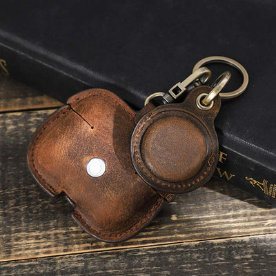 Airpods Pro Leather Case with Airtag Holder
