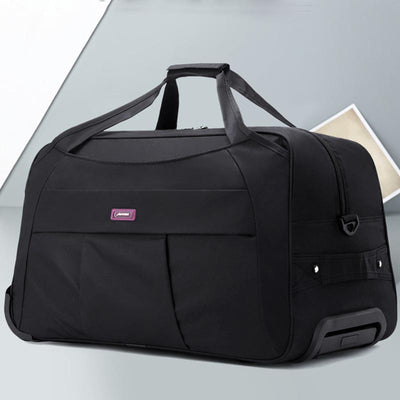 Pull Rod Rolling Tote For Short Trip Collapsible Duffle Bag