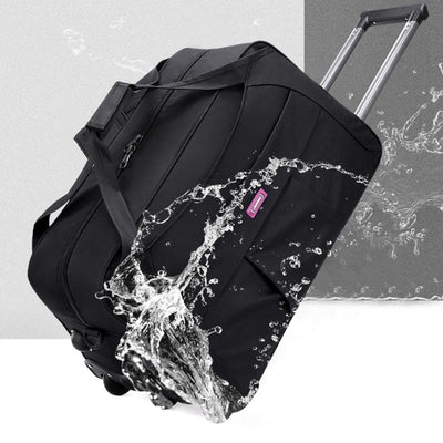 Pull Rod Rolling Tote For Short Trip Collapsible Duffle Bag