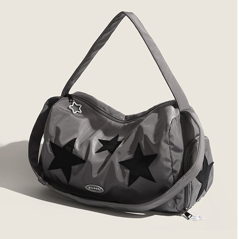 Portable Travel Bag Women Men Star Embroideried Fitness Bag