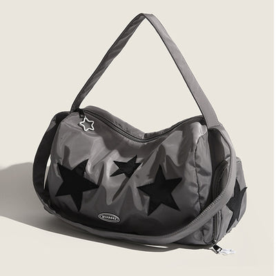 Portable Travel Bag Women Men Star Embroideried Fitness Bag