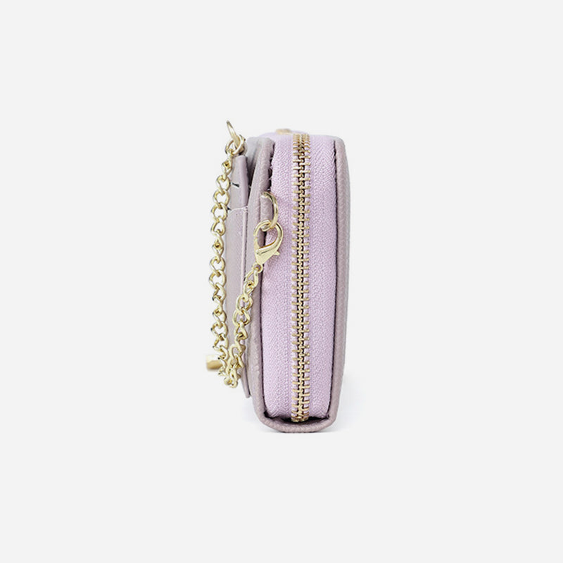 Horizontal Long Checkbook Wallet Solid Color Zipper Coin Purse
