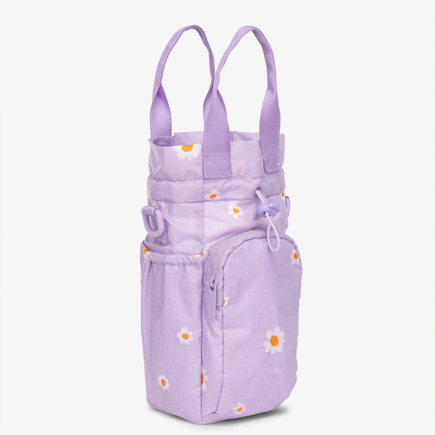 Portable Water Bottle Bag Drawstring Nylon Crossbody Bag Handbag