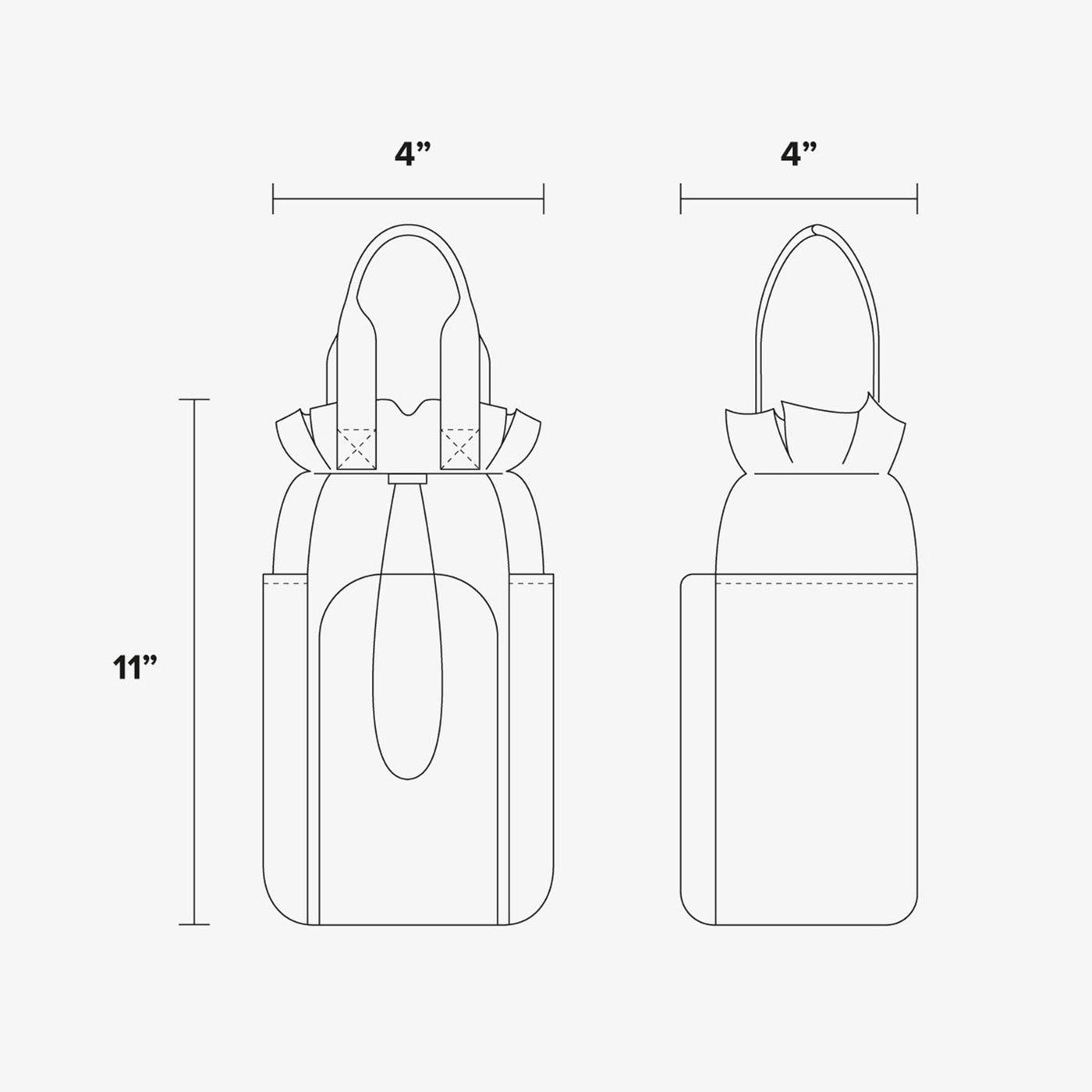 Portable Water Bottle Bag Drawstring Nylon Crossbody Bag Handbag