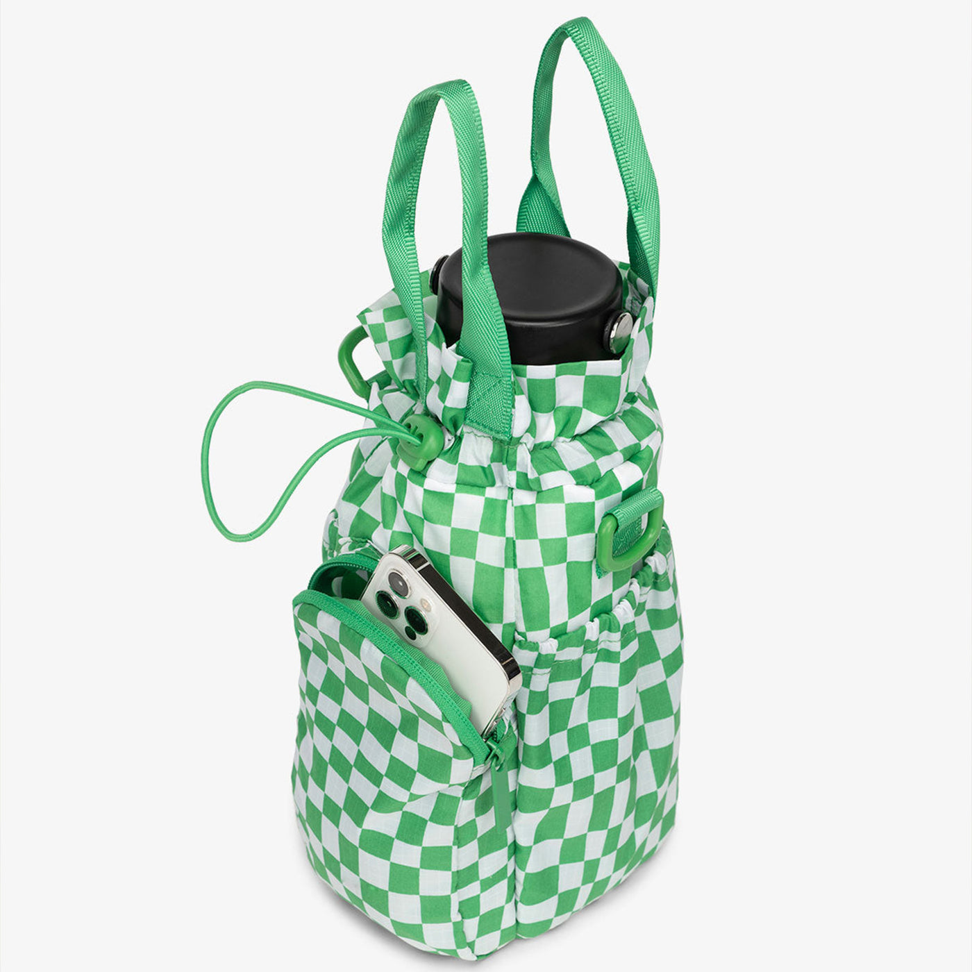 Portable Water Bottle Bag Drawstring Nylon Crossbody Bag Handbag