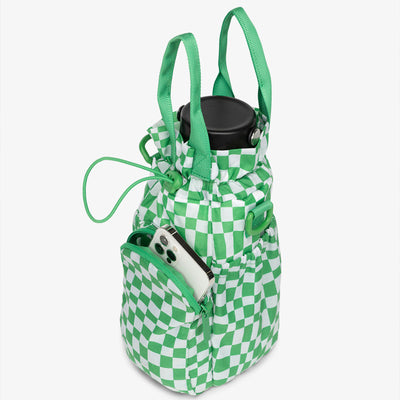 Portable Water Bottle Bag Drawstring Nylon Crossbody Bag Handbag