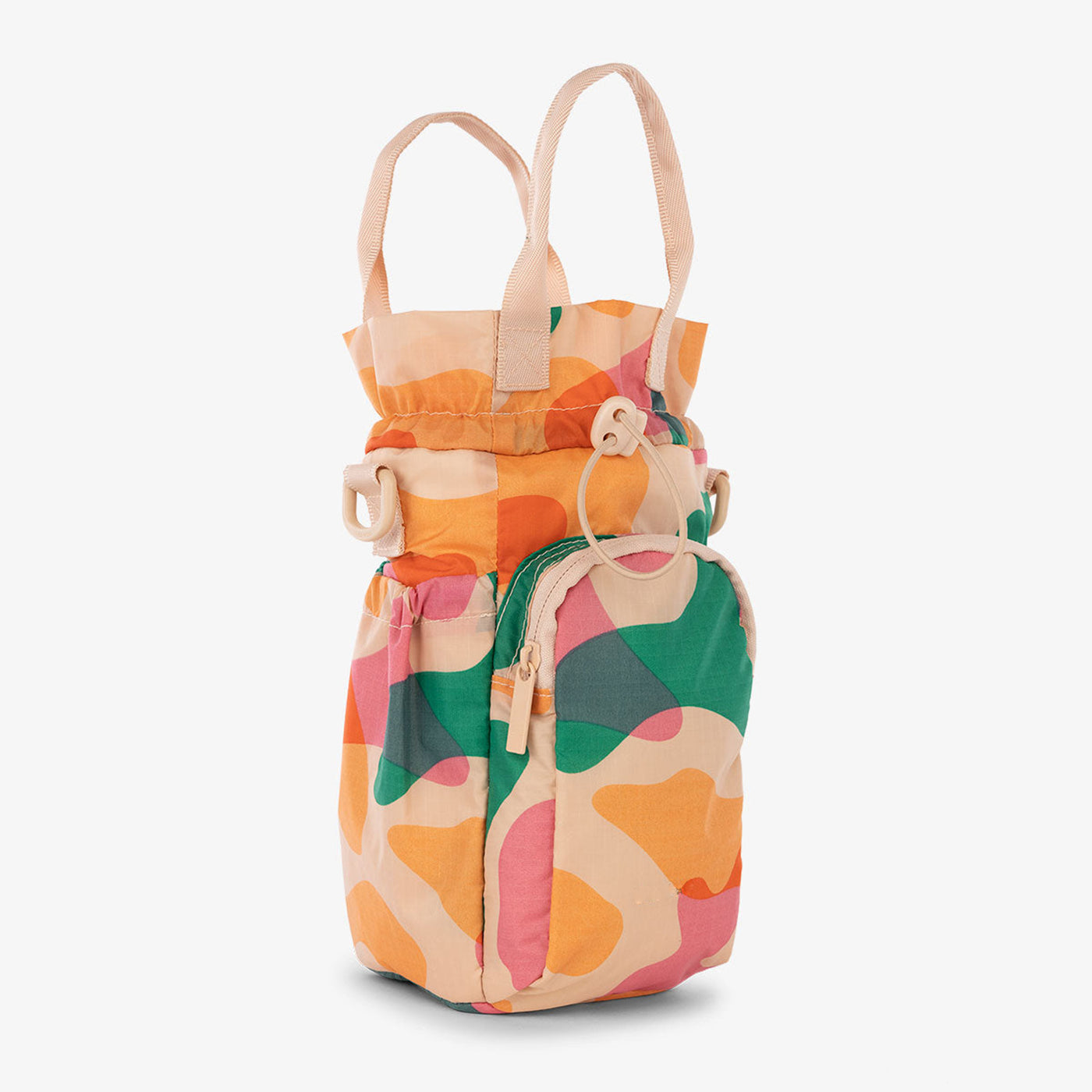 Portable Water Bottle Bag Drawstring Nylon Crossbody Bag Handbag