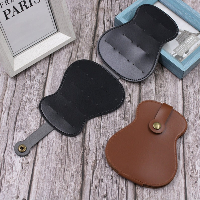 Guitar Pick Holder Storage Bag Leather Plectrums Bag For Player