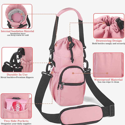 Portable Bottle Storage Bag For Travel Multifunctional Drawstring Crossbody Bag