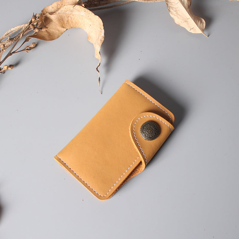 Multifunctional Leather Card Holder Ultra Thin Mini Key Ring Wallet