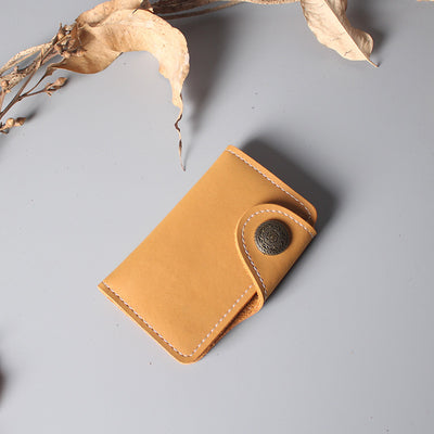 Multifunctional Leather Card Holder Ultra Thin Mini Key Ring Wallet