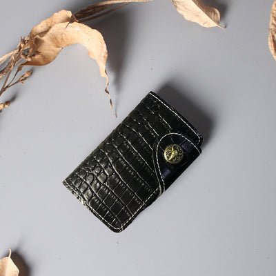 Multifunctional Leather Card Holder Ultra Thin Mini Key Ring Wallet