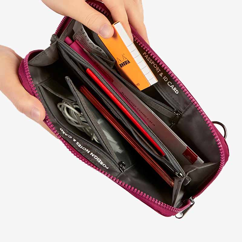 Portable Travel Wallet Canvas Ticket Passport Holder Crossbdoy Bag Card Holder