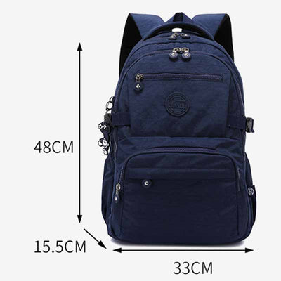Simple Student Backpack Short Travel Durable Waterproof Nylon Dapack