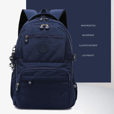 Simple Student Backpack Short Travel Durable Waterproof Nylon Dapack