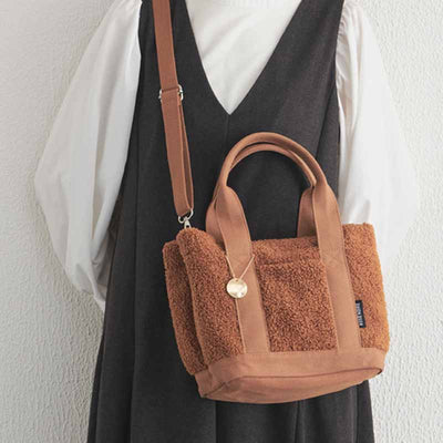 Teddy Fleece Tote Bag For Women Soft Crossbody Bag