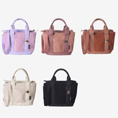 Teddy Fleece Tote Bag For Women Soft Crossbody Bag
