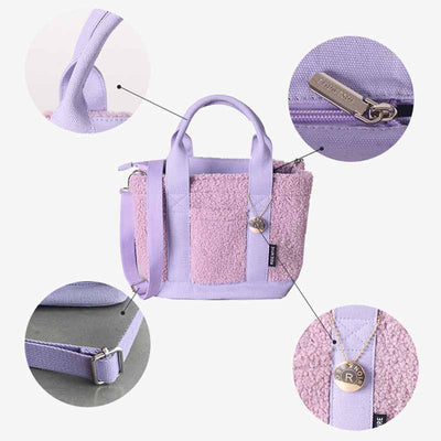 Teddy Fleece Tote Bag For Women Soft Crossbody Bag