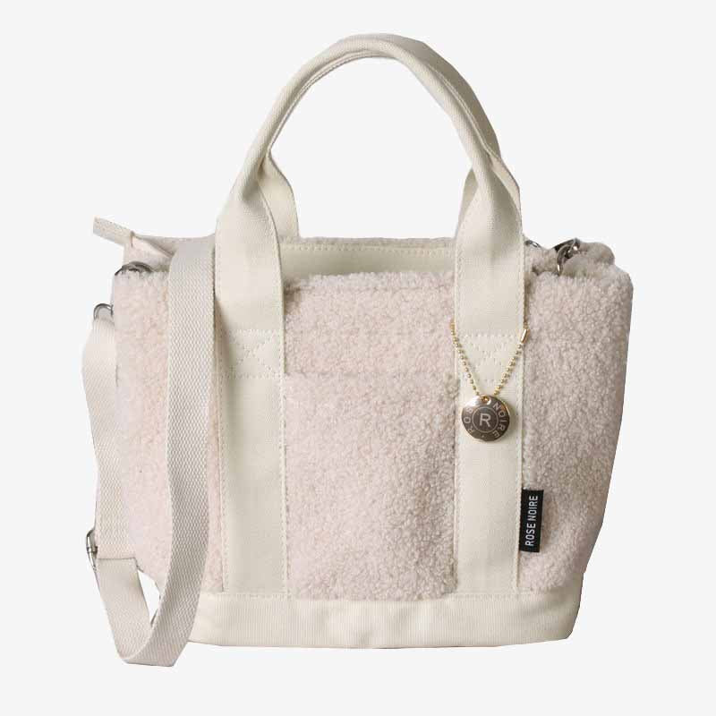 Teddy Fleece Tote Bag For Women Soft Crossbody Bag