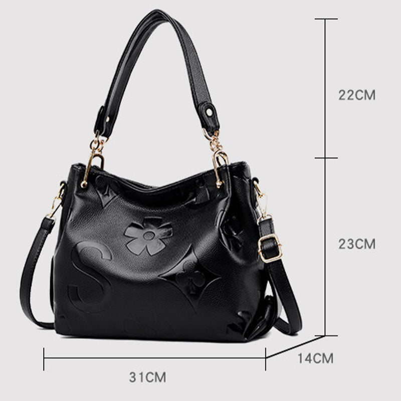 Minimalist Tote For Women Solid Color Pebbled Leather Crossbody Bag