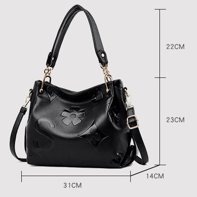 Minimalist Tote For Women Solid Color Pebbled Leather Crossbody Bag