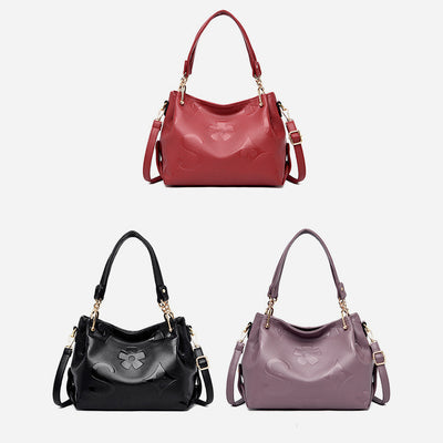 Minimalist Tote For Women Solid Color Pebbled Leather Crossbody Bag