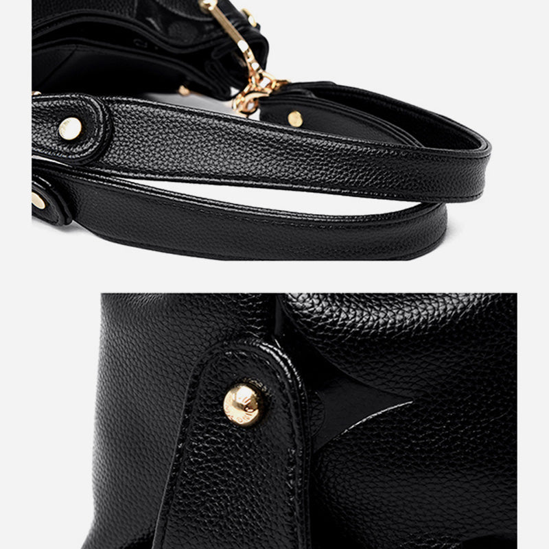Minimalist Tote For Women Solid Color Pebbled Leather Crossbody Bag