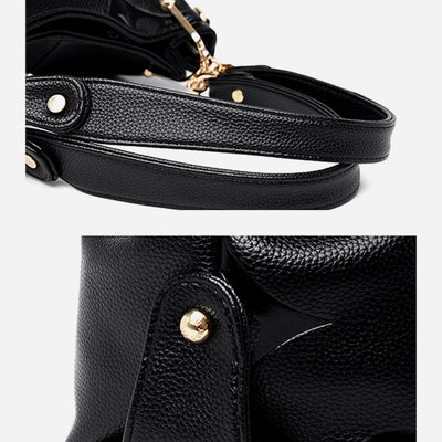 Minimalist Tote For Women Solid Color Pebbled Leather Crossbody Bag