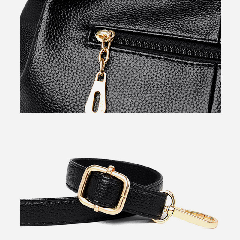 Minimalist Tote For Women Solid Color Pebbled Leather Crossbody Bag