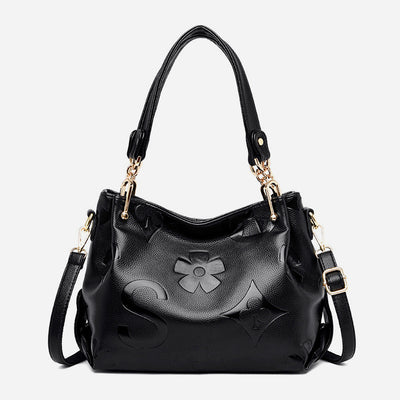 Minimalist Tote For Women Solid Color Pebbled Leather Crossbody Bag
