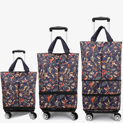 Tote Bag For Women Shopping Folding Removable Wheel Cart