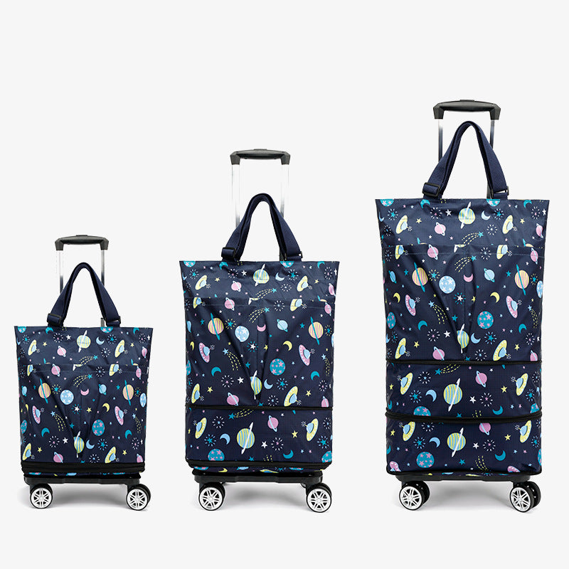 Tote Bag For Women Shopping Folding Removable Wheel Cart