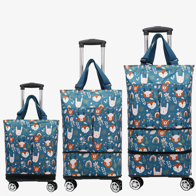 Tote Bag For Women Shopping Folding Removable Wheel Cart