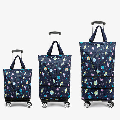 Tote Bag For Women Shopping Folding Removable Wheel Cart