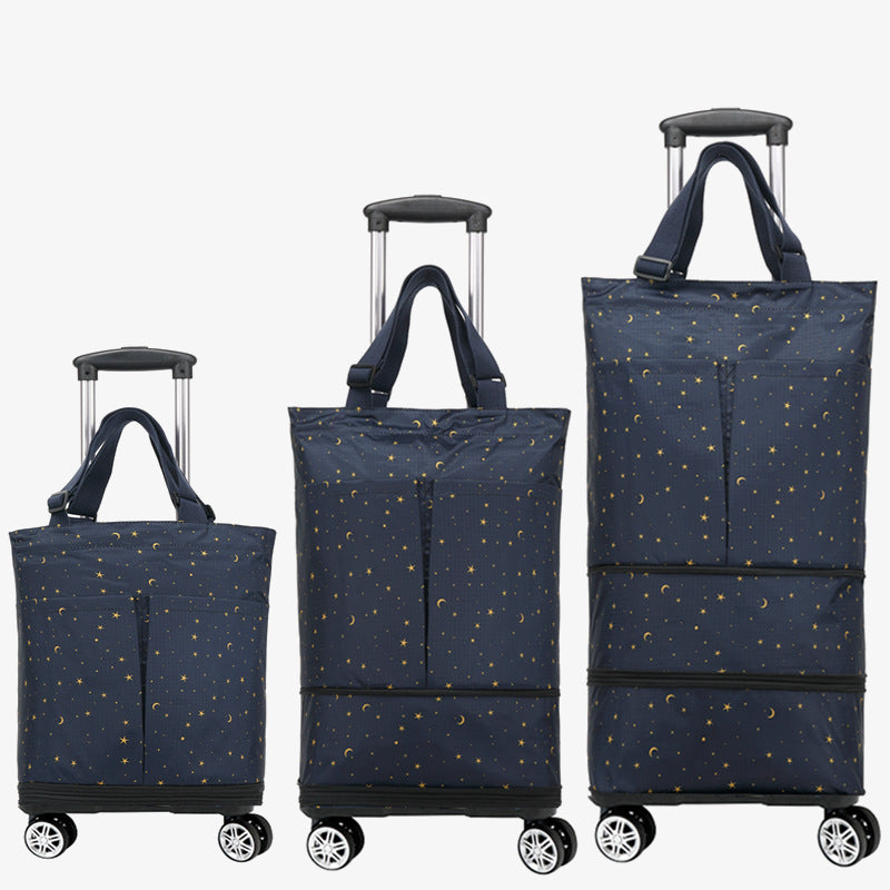 Tote Bag For Women Shopping Folding Removable Wheel Cart