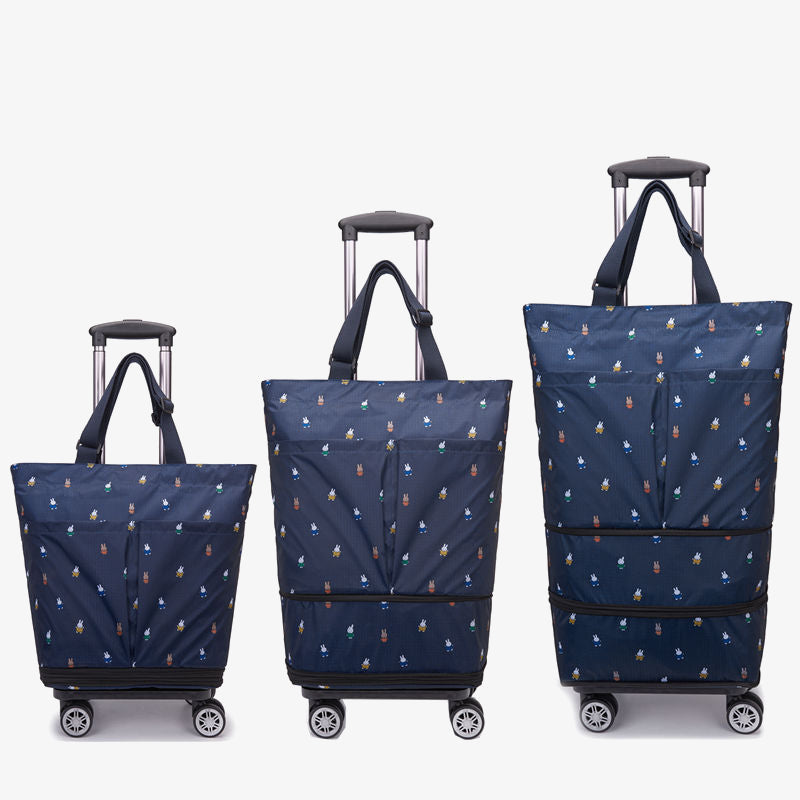 Tote Bag For Women Shopping Folding Removable Wheel Cart