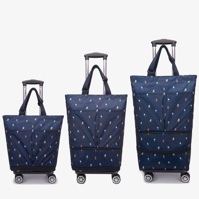 Tote Bag For Women Shopping Folding Removable Wheel Cart