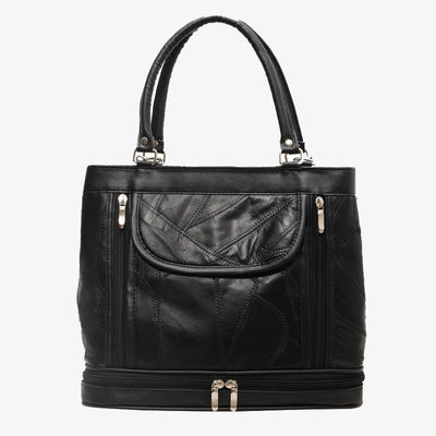 Double Compartment Tote Women Large Faux Leather Handbag Crossbody Bag