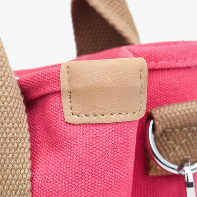 Portable Canvas Handbag Color Contrast Lightweight Crosswbody Bag Commuting Bag