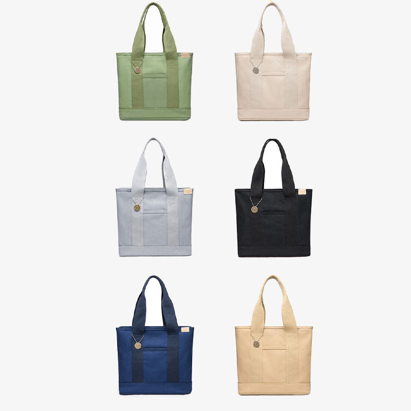 Large Underarm Tote For Women Durable Canvas Handbag With Zipper