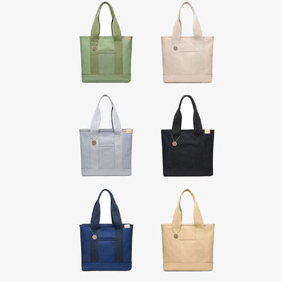 Large Underarm Tote For Women Durable Canvas Handbag With Zipper
