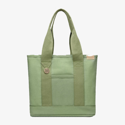Large Underarm Tote For Women Durable Canvas Handbag With Zipper