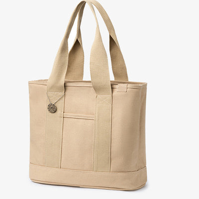 Large Underarm Tote For Women Durable Canvas Handbag With Zipper