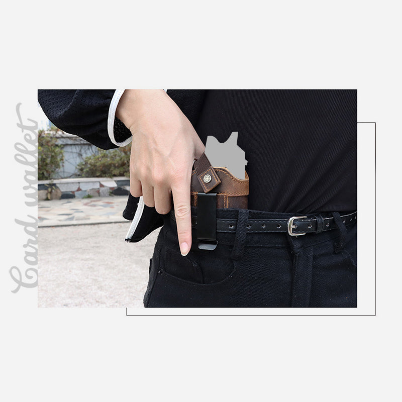 Women Men Outdoor Tactics Holster Outside The Waistband Leather Holster