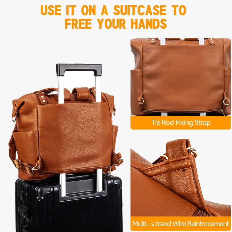 Multifunctional Carry Mommy Bag Adjustable Large Retro Backpack For Women